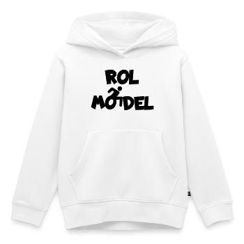 Every wheelchair user is a role model # - Kids Premium Organic Hoodie - white - Front - AI Model Kid Female (0cm)