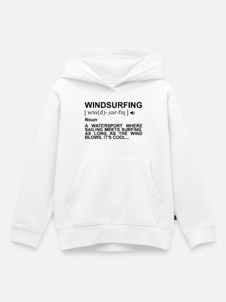 Windsurfing Wörterbuch - Kinder Premium Organic Hoodie - Weiß