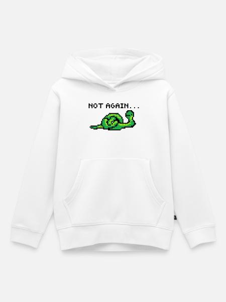 Pixelart Schlange - Kinder Premium Organic Hoodie - Weiß