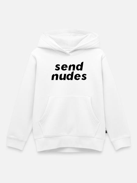SEND_NUDES - Kinder Premium Organic Hoodie - Weiß