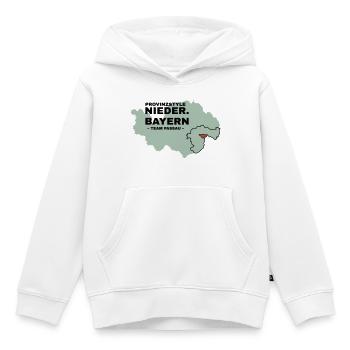 Basse-Bavière | PASSAU - Sweat Premium à capuche enfant bio - blanc - Devant - AI Model Kid Female (0cm)