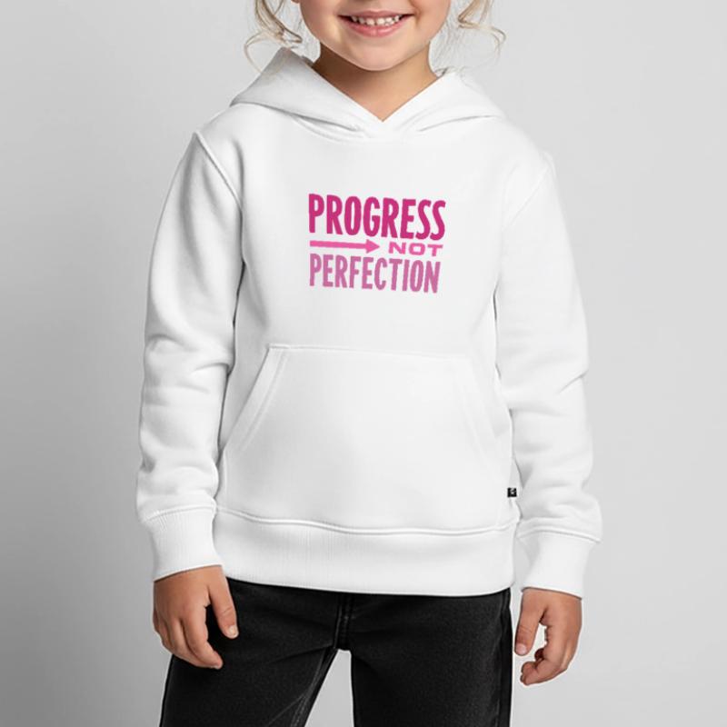 Le progrès, pas la perfection Le progrès compte Sweat Premium à capuche enfant bio