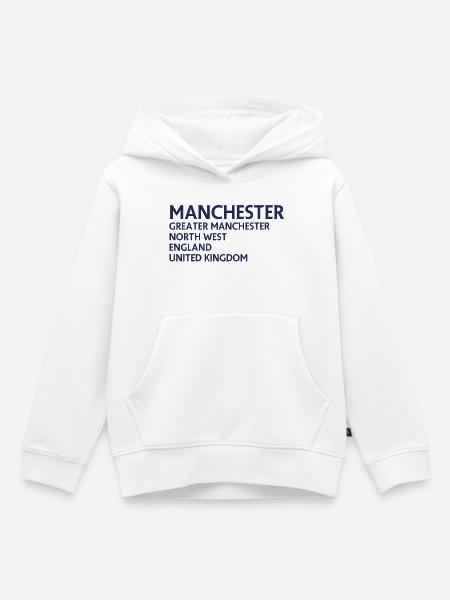 Manchester – England Lyric Design - Kinder Premium Organic Hoodie - Weiß