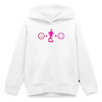 Puristisches Running Thema - Kinder Premium Organic Hoodie - Weiß - Vorne - AI Model Kid Female (0cm)