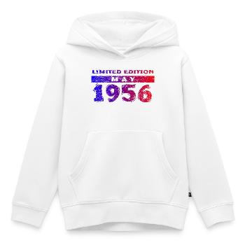 70e anniversaire Édition Limitée 05/1956 - Sweat Premium à capuche enfant bio - blanc - Devant - AI Model Kid Female (0cm)