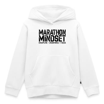 Marathon Mindset: Disziplin & Ausdauer - Kinder Premium Organic Hoodie - Weiß - Vorne - AI Model Kid Female (0cm)