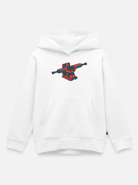 Robuste Skateboard Achse Skater - Kinder Premium Organic Hoodie - Weiß