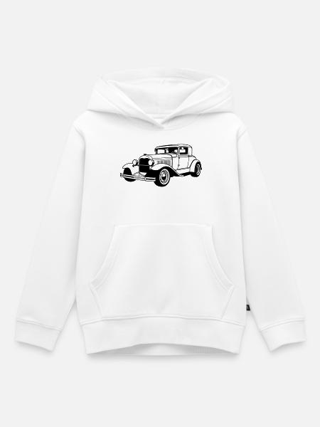 Klassischer Wagen - Kinder Premium Organic Hoodie - Weiß