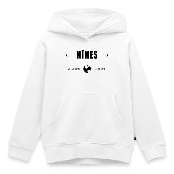 Nimes France GPS Coordinates Globe - Kids Premium Organic Hoodie - white - Front - AI Model Kid Female (0cm)
