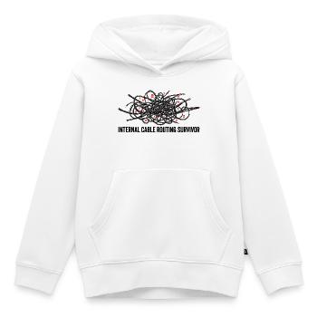 Survivant du routage interne des câbles - Sweat Premium à capuche enfant bio - blanc - Devant - AI Model Kid Female (0cm)
