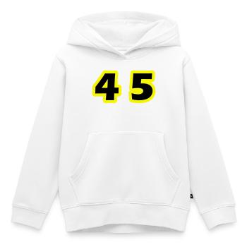 Symbole du chiffre 45 - Sweat Premium à capuche enfant bio - blanc - Devant - AI Model Kid Female (0cm)