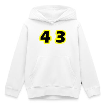 Symbole numérique 43 - Sweat Premium à capuche enfant bio - blanc - Devant - AI Model Kid Female (0cm)