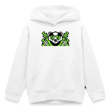 Logo des cornets de sucre blaireaux - Sweat Premium à capuche enfant bio - blanc - Devant - AI Model Kid Female (0cm)