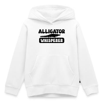 Alligator Whisperer – Funny Reptile Design - Kids Premium Organic Hoodie - white - Front - AI Model Kid Female (0cm)