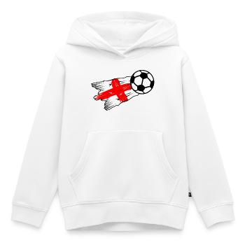 Englische Flagge trifft Fußball - Kinder Premium Organic Hoodie - Weiß - Vorne - AI Model Kid Female (0cm)