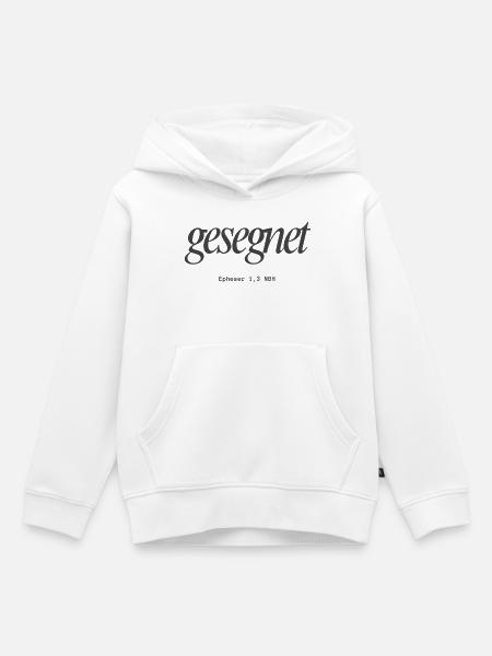 Gesegnet Bibelvers 1:3 NBH - Kinder Premium Organic Hoodie - Weiß