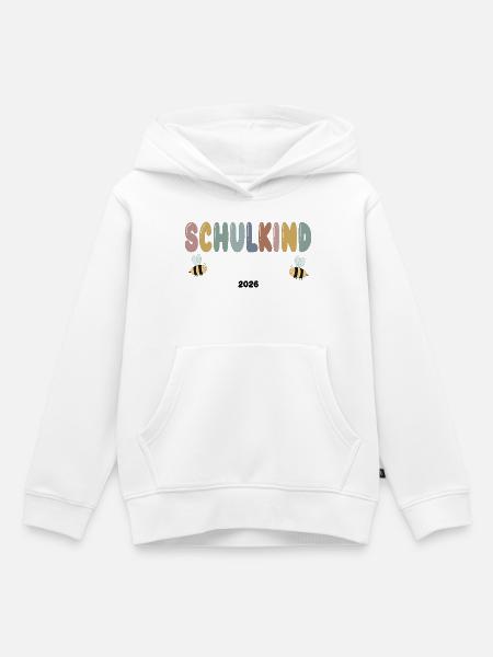 Schulkind mit Honigbienen - Kinder Premium Organic Hoodie - Weiß