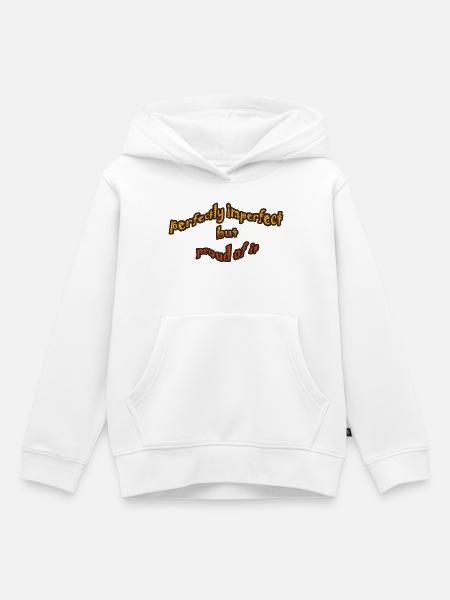 Perfekt unvollkommene Redewendung - Kinder Premium Organic Hoodie - Weiß