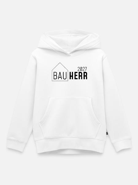 Bauherr 2027 mit Haus - Kinder Premium Organic Hoodie - Weiß