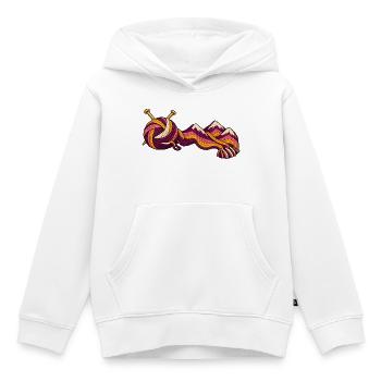 Garn wird zum Bergschal - Kinder Premium Organic Hoodie - Weiß - Vorne - AI Model Kid Female (0cm)