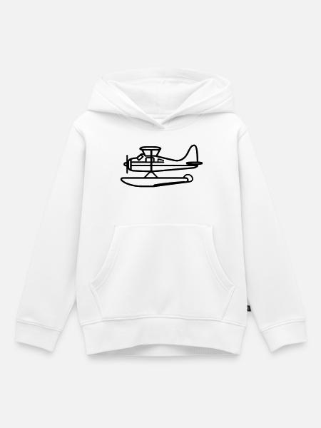 Wasserflugzeug - Kinder Premium Organic Hoodie - Weiß