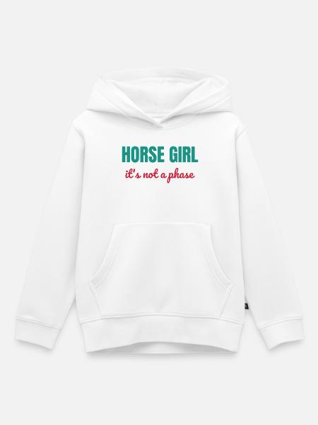 Pferdemädchen Es ist keine Phase - Kinder Premium Organic Hoodie - Weiß