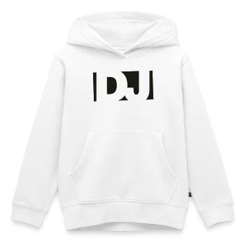 DJ Typo-Motiv (Minimal) - Kinder Premium Organic Hoodie - Weiß - Vorne - AI Model Kid Female (0cm)