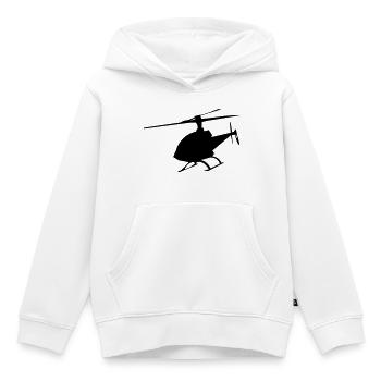 hélicoptère - Sweat Premium à capuche enfant bio - blanc - Devant - AI Model Kid Female (0cm)