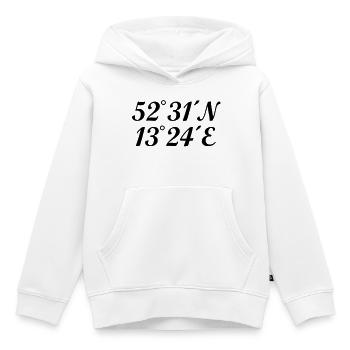 Berliner Koordinaten Berlin - Kinder Premium Organic Hoodie - Weiß - Vorne - AI Model Kid Female (0cm)
