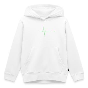 electrocardiogramme - Sweat Premium à capuche enfant bio - blanc - Devant - AI Model Kid Female (0cm)