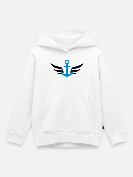 zeeman / marine / boot / zee - Hoodie Premium barn ekologisk - vit