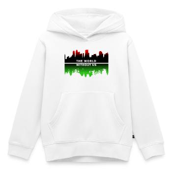 La planète terre - Sweat Premium à capuche enfant bio - blanc - Devant - AI Model Kid Female (0cm)