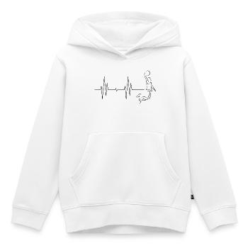 Basketball Herzschlag slamdunk Symbol Puls icon - Kinder Premium Organic Hoodie - Weiß - Vorne - AI Model Kid Female (0cm)
