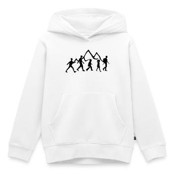 Logo du groupe de marche pour club ou association - Sweat Premium à capuche enfant bio - blanc - Devant - AI Model Kid Female (0cm)