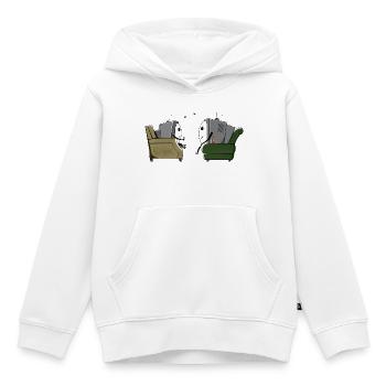 Télévision - Sweat Premium à capuche enfant bio - blanc - Devant - AI Model Kid Female (0cm)