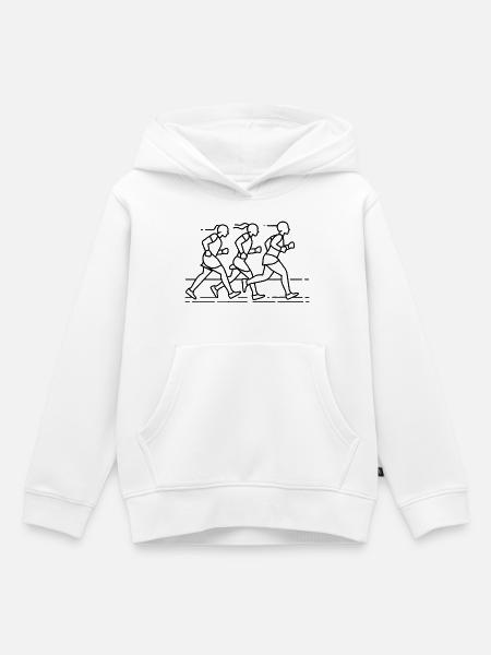 Läuferinnen Line Art - Kinder Premium Organic Hoodie - Weiß