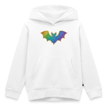 Regenbogen Fledermaus Glitter - Kinder Premium Organic Hoodie - Weiß - Vorne - AI Model Kid Female (0cm)
