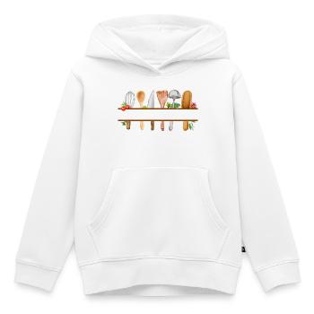 Personalisiertes Aquarell-Küchengeschenk - Kinder Premium Organic Hoodie - Weiß - Vorne - AI Model Kid Female (0cm)
