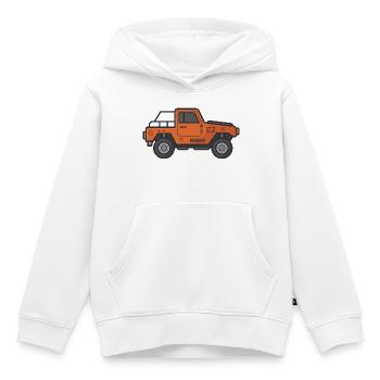 Jeep-Karikatur - Kinder Premium Organic Hoodie - Weiß - Vorne - AI Model Kid Female (0cm)