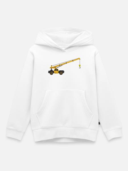 Kranwagen - Kinder Premium Organic Hoodie - Weiß