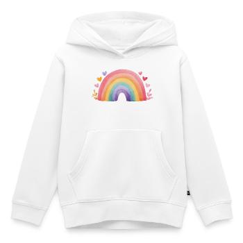 Minimaler Regenbogen Aquarell – Kinder Design - Kinder Premium Organic Hoodie - Weiß - Vorne - AI Model Kid Female (0cm)