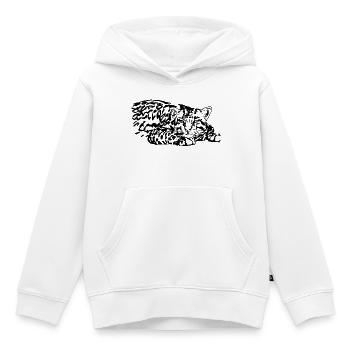 launisch - Kinder Premium Organic Hoodie - Weiß - Vorne - AI Model Kid Female (0cm)