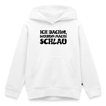 Ich dachte, Studium macht schlau - Kinder Premium Organic Hoodie - Weiß - Vorne - AI Model Kid Female (0cm)
