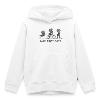 Little Budding Triathlete - Kids Premium Organic Hoodie - white - Front - AI Model Kid Female (0cm)