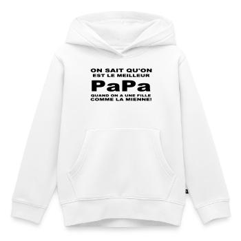 Meilleur papa - Sweat Premium à capuche enfant bio - blanc - Devant - AI Model Kid Female (0cm)