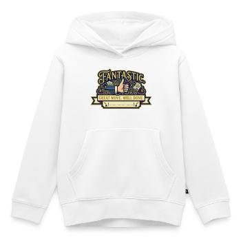 Fantastically well done - Kids Premium Organic Hoodie - white - Front - AI Model Kid Female (0cm)