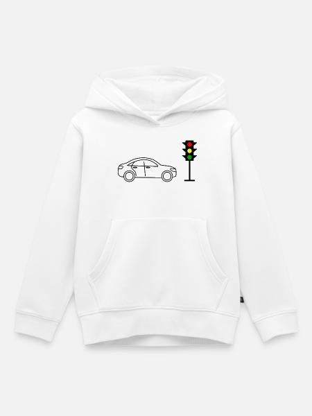 Ampel mit Auto - Kinder Premium Organic Hoodie - Weiß