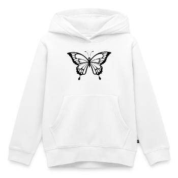 Totenkopf und schwarzer Schmetterling - Kinder Premium Organic Hoodie - Weiß - Vorne - AI Model Kid Female (0cm)