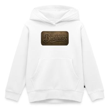 Brüder Bronzerelief Plakette - Kinder Premium Organic Hoodie - Weiß - Vorne - AI Model Kid Female (0cm)