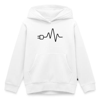 Elektriker EKG Stecker Kabel Herzschlag - Kinder Premium Organic Hoodie - Weiß - Vorne - AI Model Kid Female (0cm)